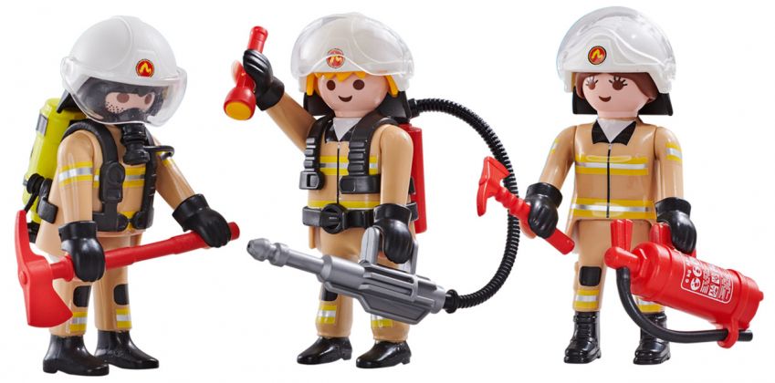 PLAYMOBIL Produits complémentaires 6584 3 pompiers Equipe A