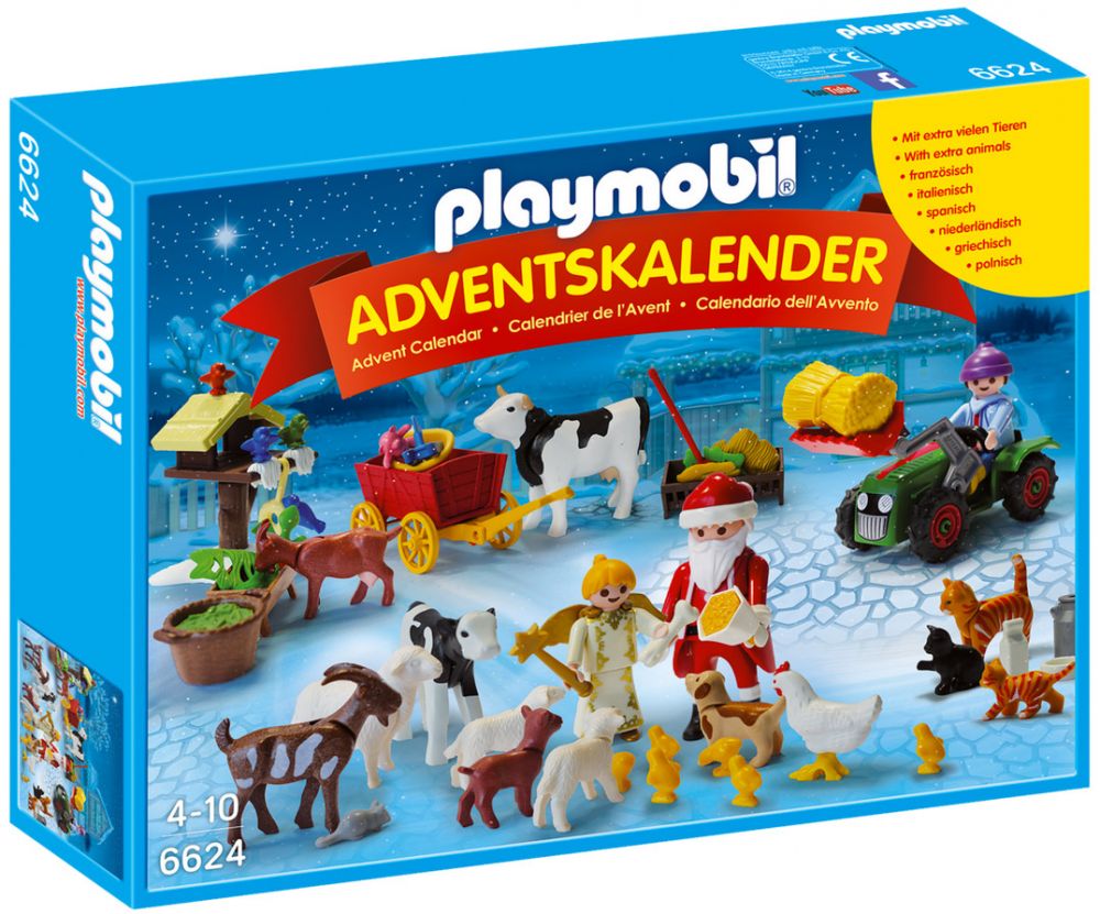 Playmobil Christmas 6624 pas cher, Calendrier de l'Avent Père Noël à la  ferme