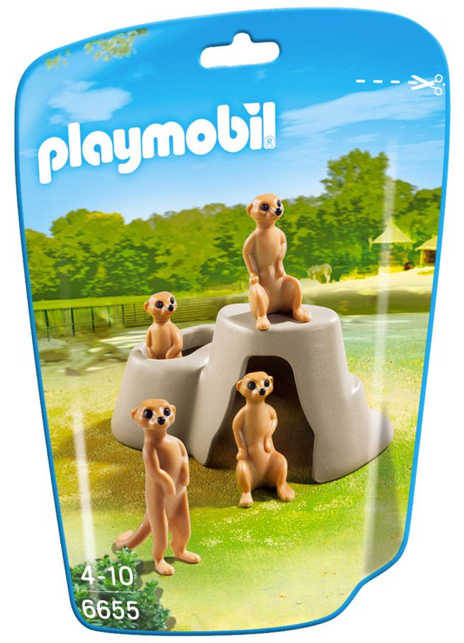 Playmobil City Life 6655 pas cher, Suricates avec rocher