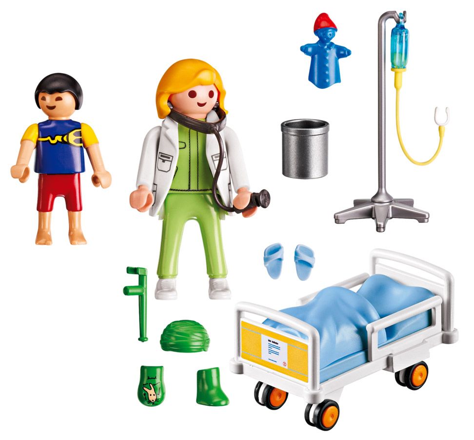 Playmobil City Life 6661 pas cher, Chambre d'enfant avec médecin