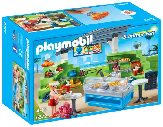 PLAYMOBIL Summer Fun 6672 Espace boutique et fast-food