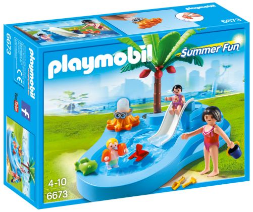PLAYMOBIL Summer Fun 6673 Bassin pour bébés et mini-toboggan