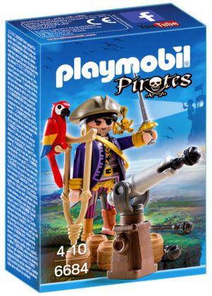 PLAYMOBIL Pirates 6684 Capitaine pirate avec canon