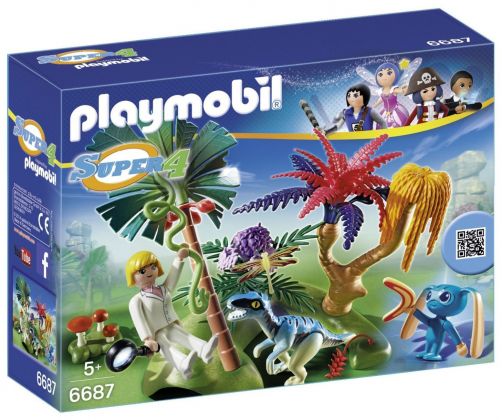 PLAYMOBIL Super 4 6687 Ile perdue avec Alien et vélociraptor