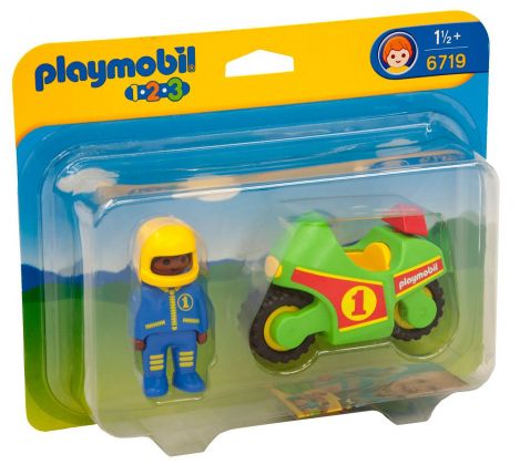 PLAYMOBIL 123 6719 Pilote / moto de course