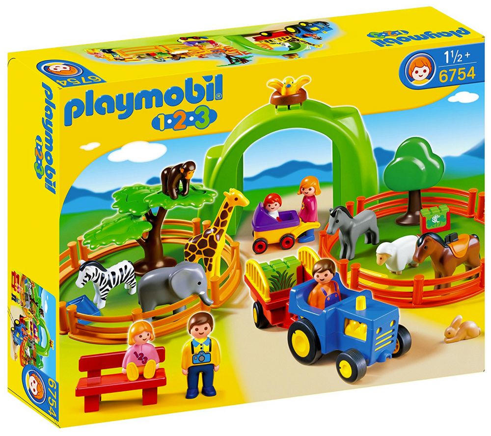 Playmobil 123 6754 pas cher, Coffret grand zoo