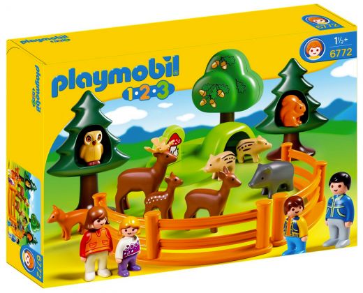 PLAYMOBIL 123 6772 Parc d'animaux et famille