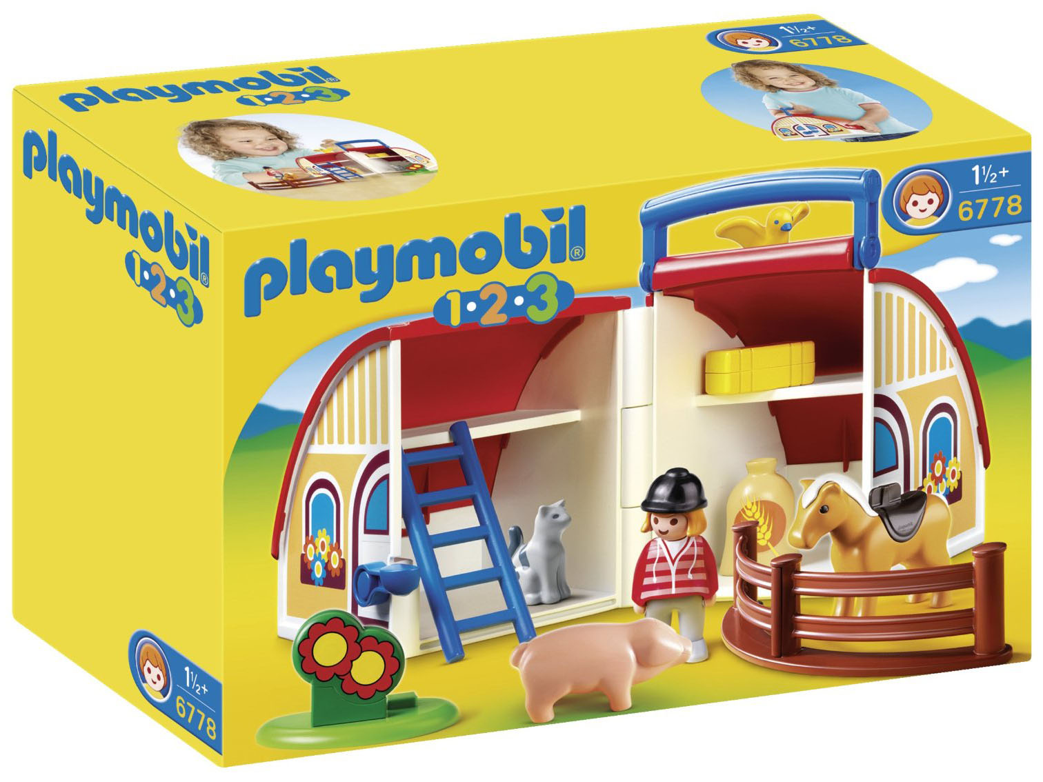 Playmobil 123 6778 pas cher, Ferme transportable