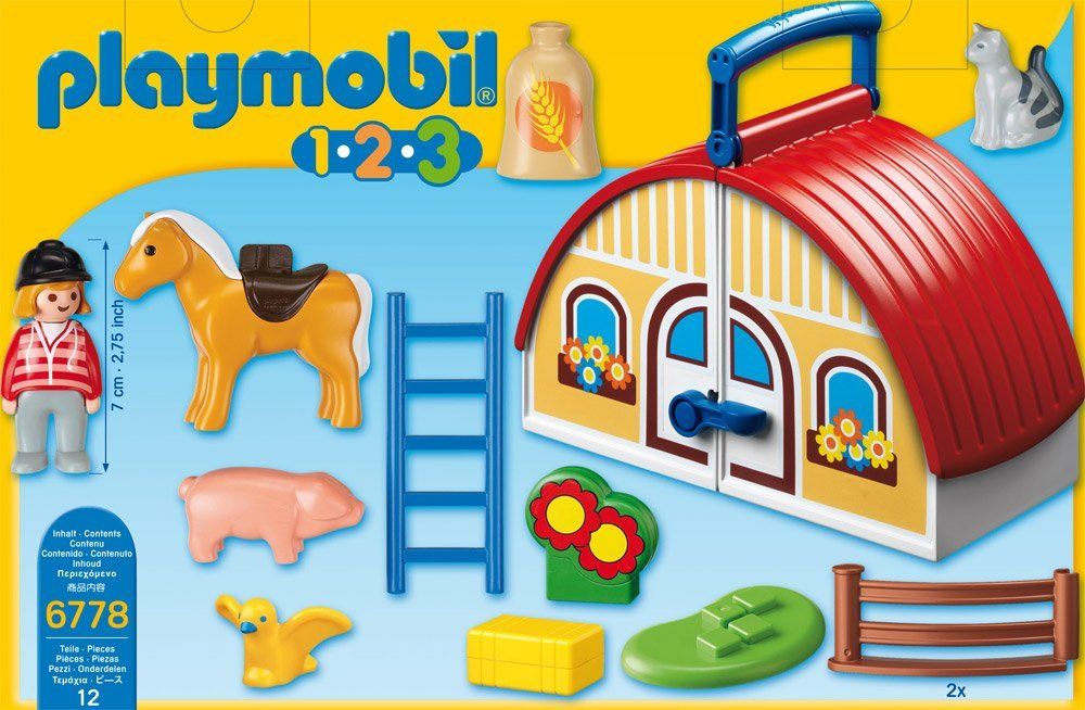 Playmobil 123 6778 pas cher, Ferme transportable