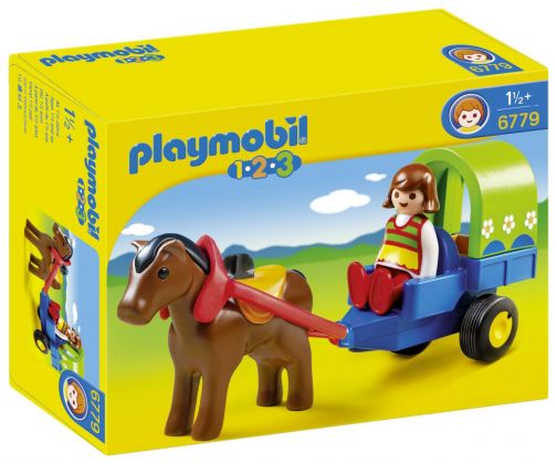 PLAYMOBIL 123 6779 Chariot avec poney