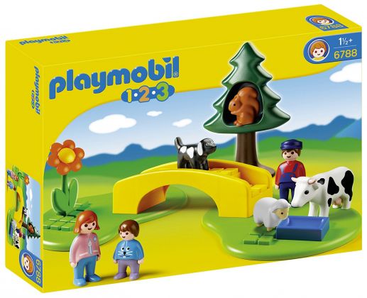 PLAYMOBIL 123 6788 Famille avec animaux de la prairie