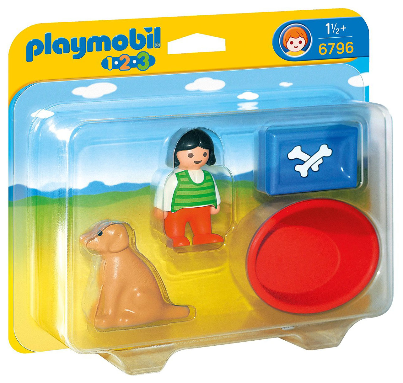 Playmobil 1.2.3 Enfant Avec Son Chien - Set 9256 Pour 1 An 1/2 Et Plus, Neuf
