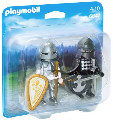 PLAYMOBIL Knights 6847 Chevalier Noir et Chevalier d'Argent