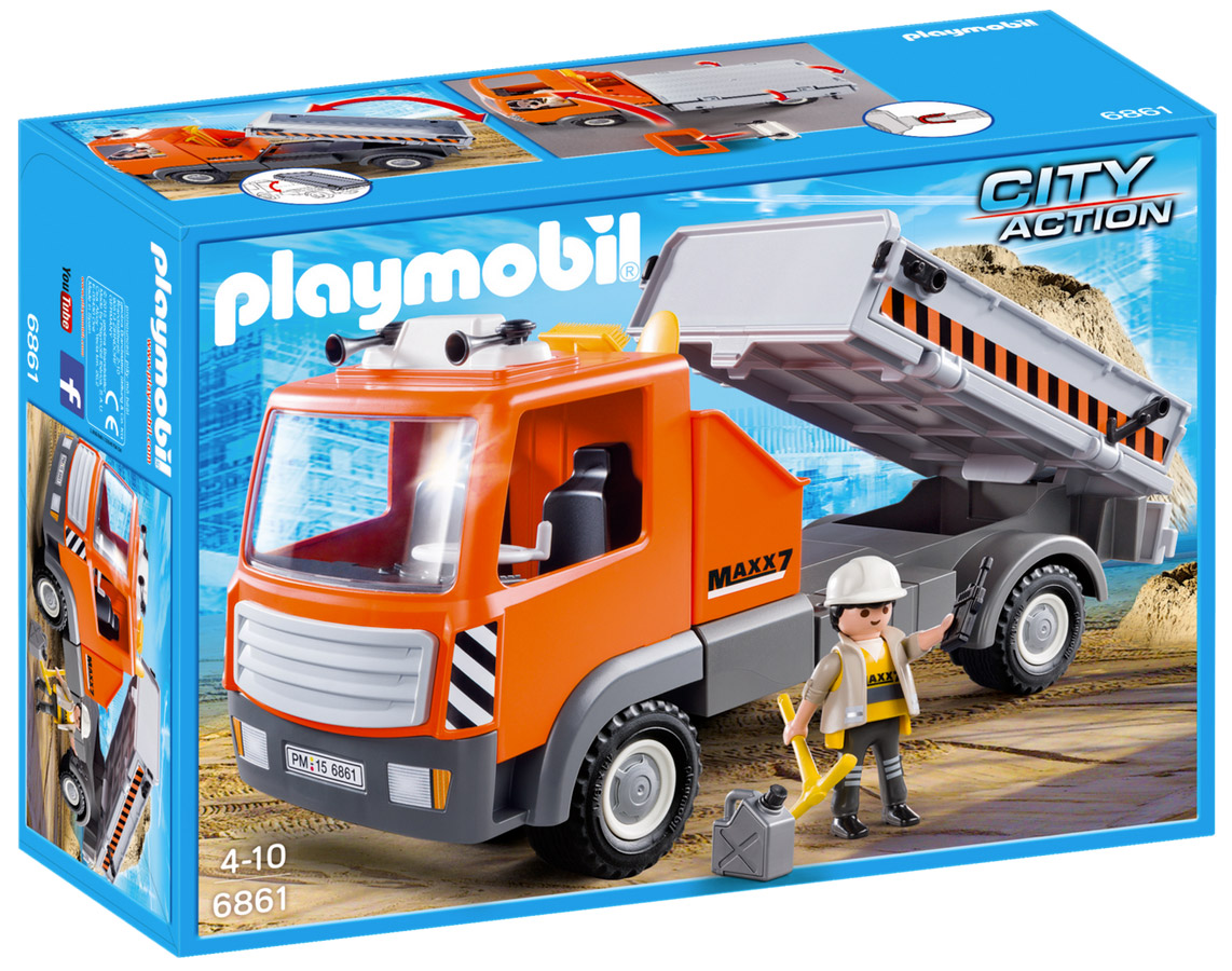 Playmobil City Action 6861 pas cher, Camion de chantier