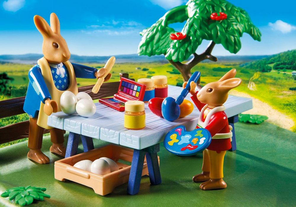 Playmobil Oeufs de Pâques 6863 pas cher, Atelier créatif avec lapins