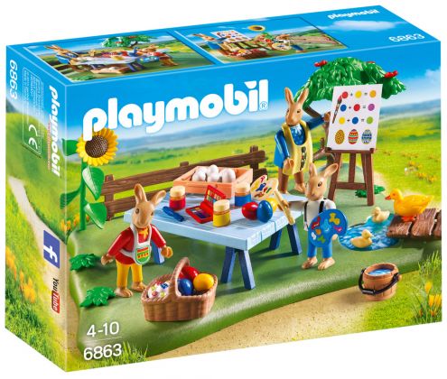 PLAYMOBIL Oeufs de Pâques 6863 Atelier créatif avec lapins