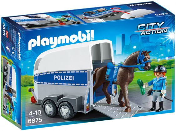 PLAYMOBIL City Action 6875 Policière avec cheval et remorque