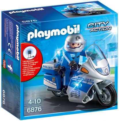 PLAYMOBIL City Action 6876 Moto de policier avec gyrophare