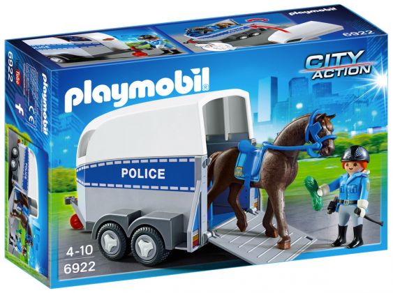 PLAYMOBIL City Action 6922 Policière avec cheval et remorque