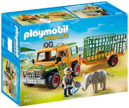 PLAYMOBIL Wild Life 6937 Véhicule avec éléphanteau et soigneurs