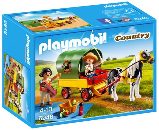 PLAYMOBIL Country 6948 Enfants avec chariot et poney