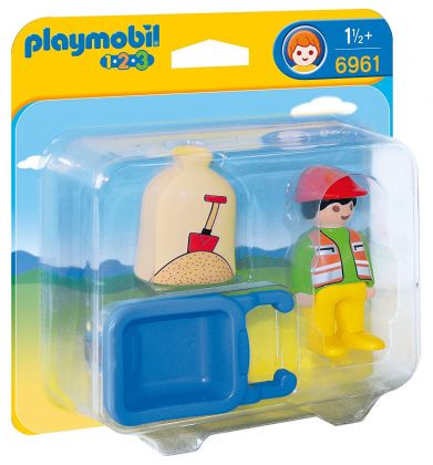 PLAYMOBIL 123 6961 Ouvrier avec brouette