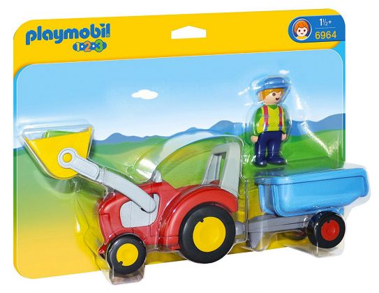 PLAYMOBIL 123 6964 Fermier avec tracteur et remorque