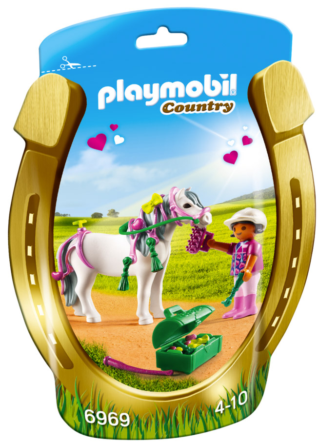 Playmobil Country 6968 Poney à Décorer Fleur - Set Complet Neuf, Âge 5-7 Ans