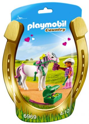 PLAYMOBIL Country 6969 Poney à décorer Coeur