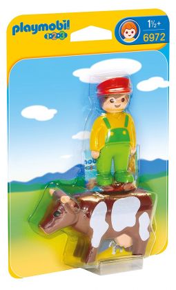 PLAYMOBIL 123 6972 Eleveur avec vache