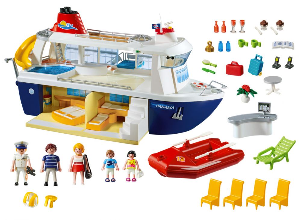 PLAYMOBIL Family Fun 6978 Nave Da Crociera – Set 146 Pezzi Con Scialuppa Galleggiante, 5 Personaggi, Galleggiante, Dai 4 Anni