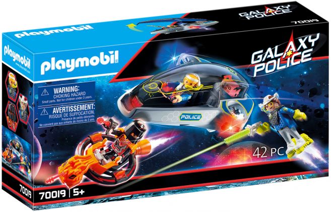 PLAYMOBIL Galaxy Police 70019 Véhicule volant des policiers de l'espace