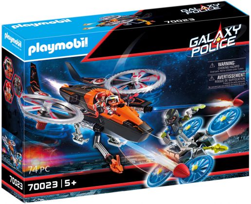 PLAYMOBIL Galaxy Police 70023 Hélicoptère et pirates de l'espace