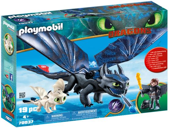 PLAYMOBIL Dragons (DreamWorks) 70037 Krokmou et Harold avec un bébé dragon