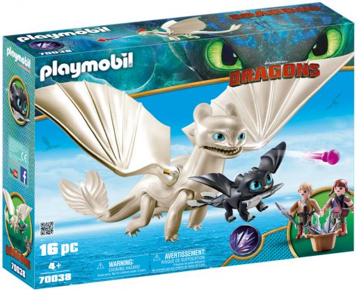 PLAYMOBIL Dragons (DreamWorks) 70038 Furie Éclair et bébé dragon avec les enfants