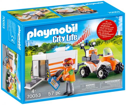 PLAYMOBIL City Life 70053 Quad et remorque de secours