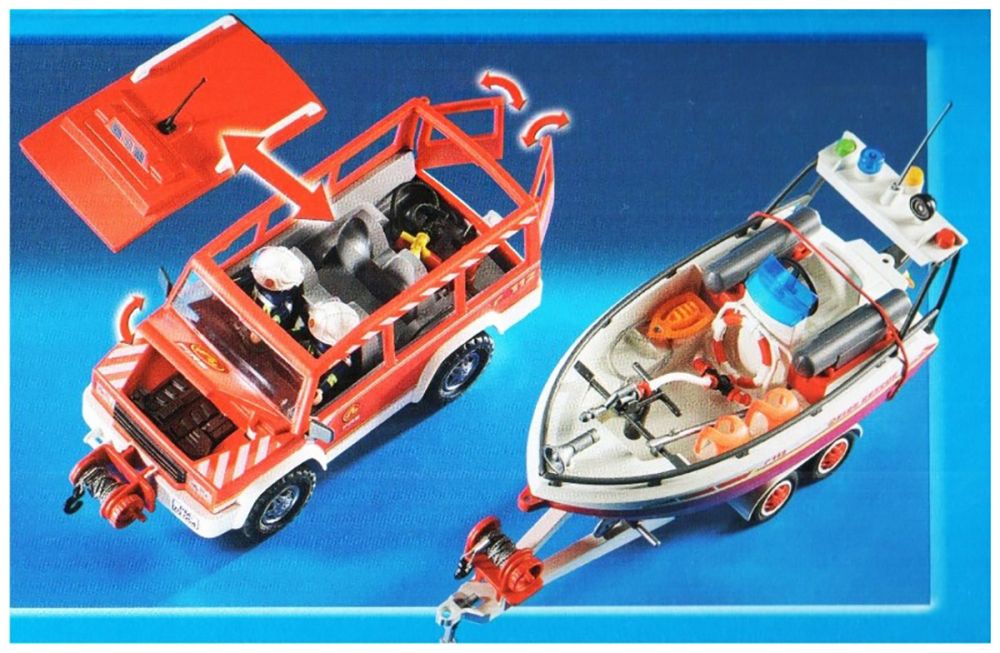 Playmobil 70054 Insert de Pompier avec Bateau à Effacer Multicolore 