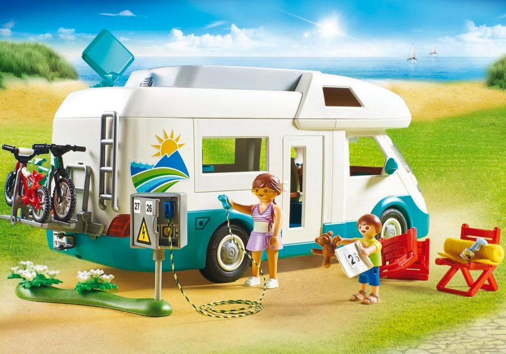 Playmobil Family Fun 70088 pas cher, Caravane et vacanciers