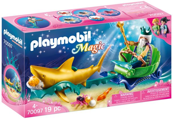 PLAYMOBIL Magic 70097 Roi des mers avec calèche royale