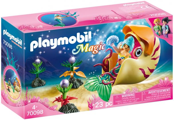 PLAYMOBIL Magic 70098 Sirène avec escargot des mers