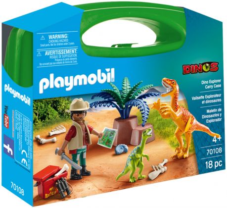 PLAYMOBIL Dinos 70108 Valisette Explorateur et dinosaures