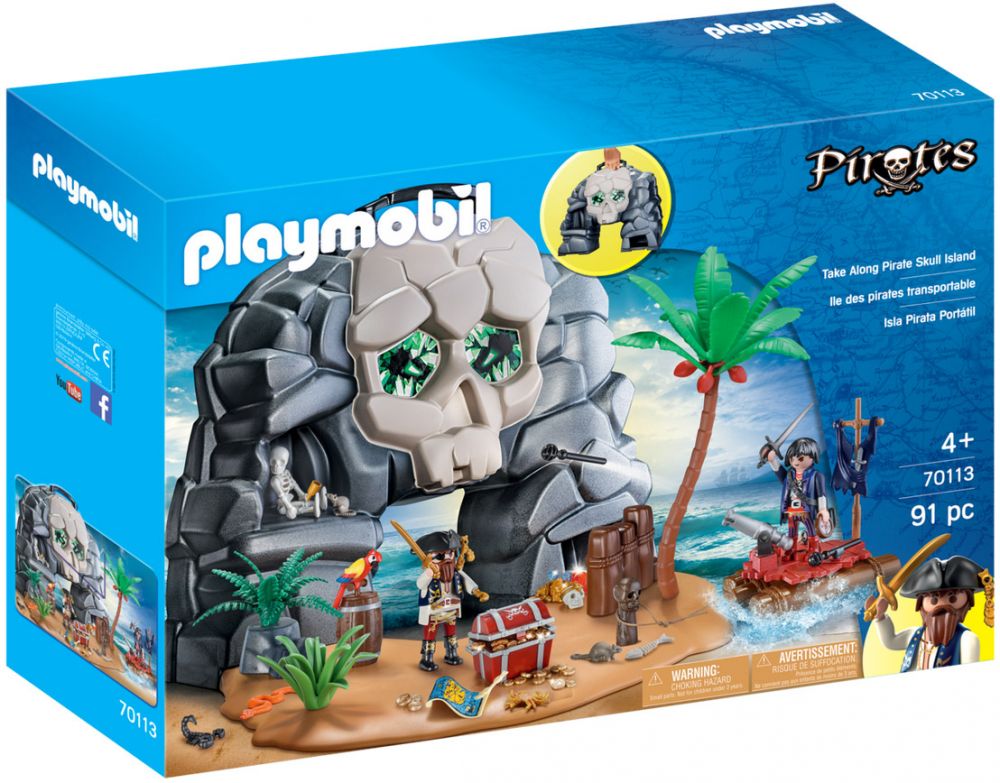 Playmobil Pirates 70113 pas cher, Ile des Pirates transportable