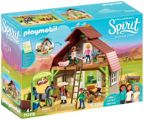 PLAYMOBIL Spirit - Riding Free 70118 Grange avec Lucky, Apo et Abigaëlle