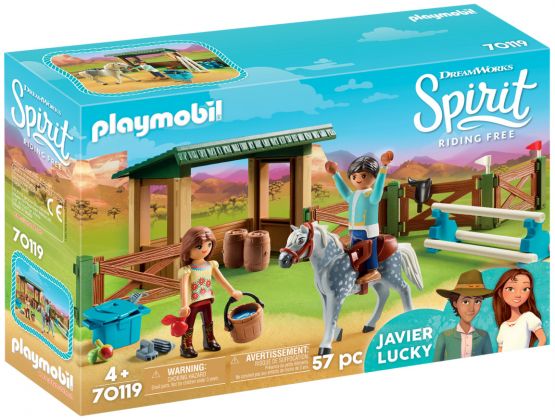 PLAYMOBIL Spirit - Riding Free 70119 Espace d'entrainement avec Lucky et Javier