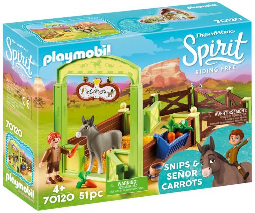 PLAYMOBIL Spirit - Riding Free 70120 La Mèche et Monsieur Carotte avec box