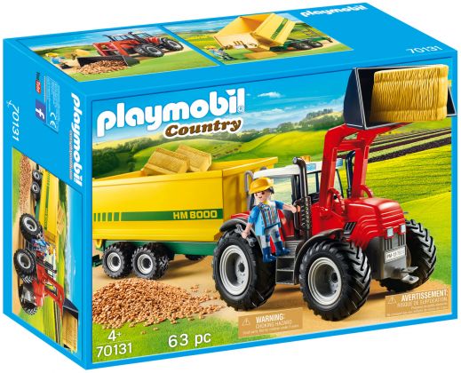 PLAYMOBIL Country 70131 Grand tracteur avec remorque