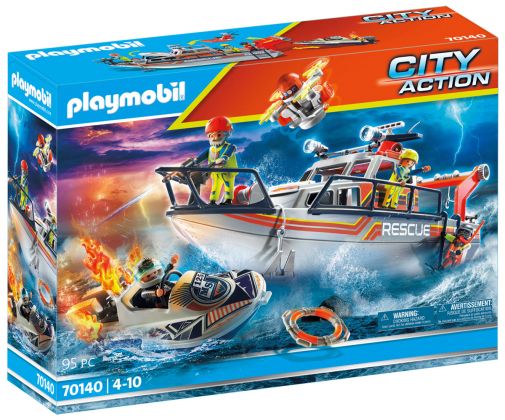 PLAYMOBIL City Action 70140 Bateau général des sauveteurs en mer