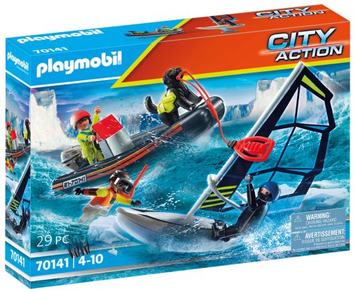 PLAYMOBIL City Action 70141 Vedette de sauveteurs et planchiste