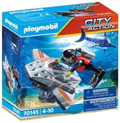 PLAYMOBIL City Action 70145 Scooter de plongée et sauveteur