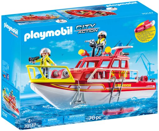 PLAYMOBIL City Action 70147 Bateau de sauvetage et pompiers